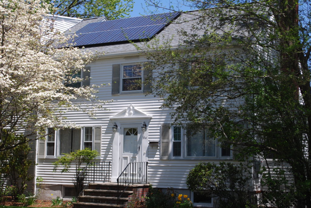 A typical solar installation on a home in Belmont.