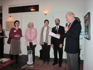 Grant Monahon (right) at the Belmont Citizens Forum 10th anniversary celebration