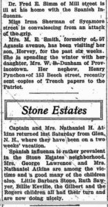 Influenza news in the September 28, 1918 "Local Items" column of the Belmont Patriot.