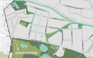 Quadrangle green space map