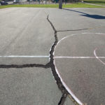 Cracked pavement