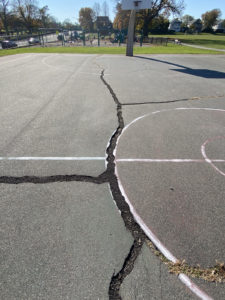 Cracks in playground pa