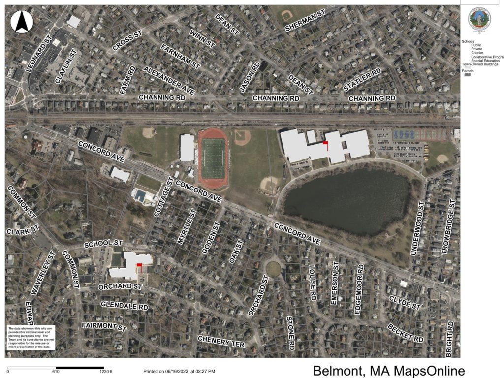 Old Belmont High School map