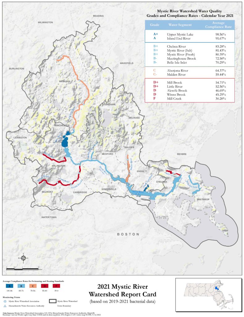 Map of Mystic River pollution