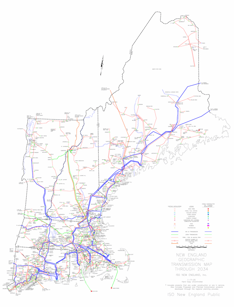 The ISO-NE Transmission map.
